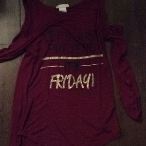 maroon top